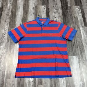 Size 2XL - Vineyard Vines Men's Slim Fit Polo Red/Blue Striped